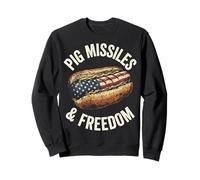 Funny Pig Missiles Freedom Hot Dog Patriotic Sweatshirt