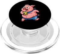Funny Pig Playing Soccer Sports Cartoon Character PopSockets PopGrip for MagSafe