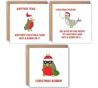 Funny Pigeon Christmas Card Multipack - Humorous Rude Xmas Cards for Friends Husband Boyfriend Mum Dad Wife Girlfriend Partner Him Her Sister Brother Family Gay LGBT - Gift 2025-14cm