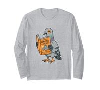 Funny Pigeon Reading Book Bird Joke Humor Long Sleeve T-Shirt