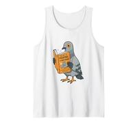 Funny Pigeon Reading Book Bird Joke Humor Tank Top