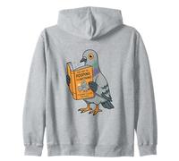 Funny Pigeon Reading Book Bird Joke Humor Zip Hoodie