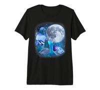 Funny Pigeons Howling at The Moon - Funny Pigeon Meme Premium T-Shirt