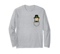 Funny Pilgrim Pocket Pal Cute Thanksgiving Holiday Long Sleeve T-Shirt