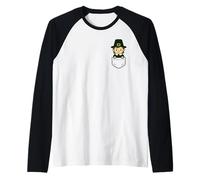 Funny Pilgrim Pocket Pal Cute Thanksgiving Holiday Raglan Baseball Tee