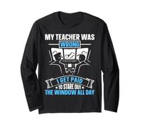 Funny Pilot Art for Men Women Aviation Airplane Pilot Long Sleeve T-Shirt