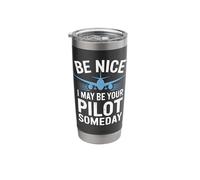 Funny Pilot Design Aviation Airplane Flight Student Stainless Steel Insulated Tumbler