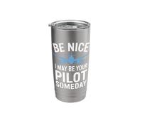 Funny Pilot Design Aviation Airplane Flight Student Stainless Steel Insulated Tumbler