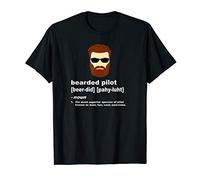 Funny Pilot Gift; Aviation Gift for Men with a Brown Beard T-Shirt