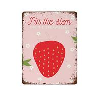Funny Pin The Tail Game Print Strawberry Berry First Birthday Party Game Berry Sweet Strawberry Party Decor Vintage Aluminum Sign For Home Coffee Wall Decor 8x12Inch