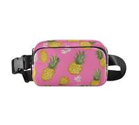 Funny Pineapple Fruit Pink Cute Fanny Pack Waist Bag for Women Men Teens Multipurpose Chest Belt Bum Bag with Adjustable Strap for Travel Vacation Running, funny Pineapple fruit Pink, One Size