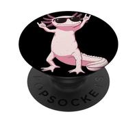 Funny Pink Axolotl Rock On Sunglasses Cool Amphibian PopSockets Adhesive PopGrip