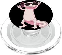 Funny Pink Axolotl Rock On Sunglasses Cool Amphibian PopSockets PopGrip for MagSafe