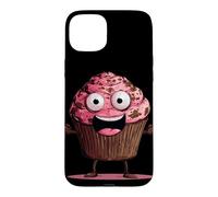 Funny Pink Muffin Face for Cupcakes and Muffins Lovers Case for iPhone 15 Plus