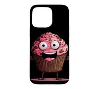 Funny Pink Muffin Face for Cupcakes and Muffins Lovers Case for iPhone 15 Pro Max