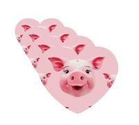 Funny Pink Pig Face Car Air Fresheners 4 Pcs Heart Shape Hanging Car Air Freshener Fragrance Scented Cards Auto Mirror Pendant Aromatherapy Tablets For Car Home Office Closet Bathroom