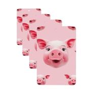 Funny Pink Pig Face Car Air Fresheners 4 Pcs Rectangle Hanging Car Air Freshener Fragrance Scented Cards Auto Mirror Pendant Aromatherapy Tablets For Car Home Office Closet Bathroom