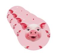Funny Pink Pig Face Car Air Fresheners 4 Pcs Round Shape Hanging Car Air Freshener Fragrance Scented Cards Auto Mirror Pendant Aromatherapy Tablets For Car Home Office Closet Bathroom