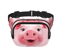 Funny Pink Pig Face Fanny Pack Fashion Belt Bag Lightweight Waist Pouch With Adjustable Strap Crossbody Bags For Women Travel Sports Running