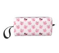 Funny Pink Pig Face Print Foam Padded Cosmetic Case Simple Organizer Pouch Lightweight Travel Bag for Space Saving
