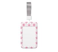 Funny Pink Pig Face Print Id Card Holder,Badge Holder with Lanyard,Work Pass Protector for Office Staff School Nurse