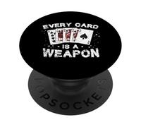 Funny Pinochle Game Cards - Fun Tee Every Card Is A Weapon PopSockets Adhesive PopGrip