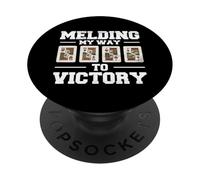 Funny Pinochle Quote Men Women Melding My Way To Victory PopSockets Adhesive PopGrip