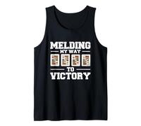 Funny Pinochle Quote Men Women Melding My Way to Victory Tank Top