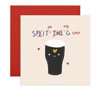 Funny Pint Greeting Card - Split the G - Humorous Beer Joke for Him, Her, Babe, Boyfriend, Girlfriend, Men, Women, Boys, Girls, Partner, Spouse, Wife, Husband, Darling, Love - Comes with Fun Stickers