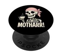 Funny Pirate Mom Mother Mum Drinking Tea PopSockets Adhesive PopGrip