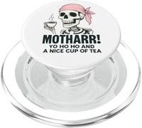 Funny Pirate Mom Mother Mum Drinking Tea PopSockets PopGrip for MagSafe