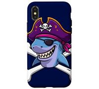 Funny Pirate Shark Crossbones Halloween Graphic Case for iPhone X/XS
