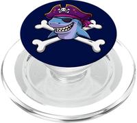 Funny Pirate Shark Crossbones Halloween Graphic PopSockets PopGrip for MagSafe