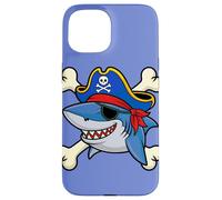 Funny Pirate Shark Crossed Bones Halloween Costume Case for iPhone 15