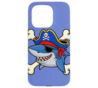 Funny Pirate Shark Crossed Bones Halloween Costume Case for iPhone 15 Pro