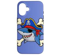 Funny Pirate Shark Crossed Bones Halloween Costume Case for iPhone 16
