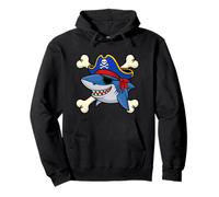 Funny Pirate Shark Crossed Bones Halloween Costume Pullover Hoodie