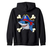 Funny Pirate Shark Crossed Bones Halloween Costume Zip Hoodie