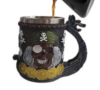 Funny Pirates Themed Mug - Reusable Insulated Drinks | Coffee Tea Cup Pirate Theme Coffee Cups Stainless Steel Coffee Cup Beer Cup for Birthday Christmas New Year Anniversary East