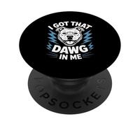 Funny Pit Bull I Got That Dawg In Me Lightning Saying PopSockets Adhesive PopGrip