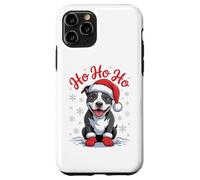 Funny Pit Bull Pittie Dog Santa Hat Ho Ho Ho Christmas Case for iPhone 11 Pro
