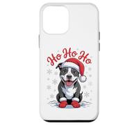 Funny Pit Bull Pittie Dog Santa Hat Ho Ho Ho Christmas Case for iPhone 12 mini