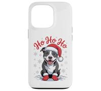 Funny Pit Bull Pittie Dog Santa Hat Ho Ho Ho Christmas Case for iPhone 13 Pro