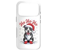 Funny Pit Bull Pittie Dog Santa Hat Ho Ho Ho Christmas Case for iPhone 17 Pro