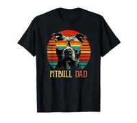 Funny Pitbull Dad Retro Vintage Dog Owner Sunglasses T-Shirt