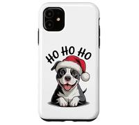Funny Pitbull Dog Santa Hat Ho Ho Ho Christmas Pit Bull Case for iPhone 11