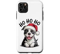 Funny Pitbull Dog Santa Hat Ho Ho Ho Christmas Pit Bull Case for iPhone 11 Pro Max