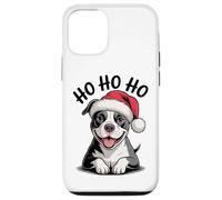 Funny Pitbull Dog Santa Hat Ho Ho Ho Christmas Pit Bull Case for iPhone 12/12 Pro