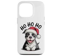 Funny Pitbull Dog Santa Hat Ho Ho Ho Christmas Pit Bull Case for iPhone 13 Pro