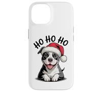 Funny Pitbull Dog Santa Hat Ho Ho Ho Christmas Pit Bull Case for iPhone 14